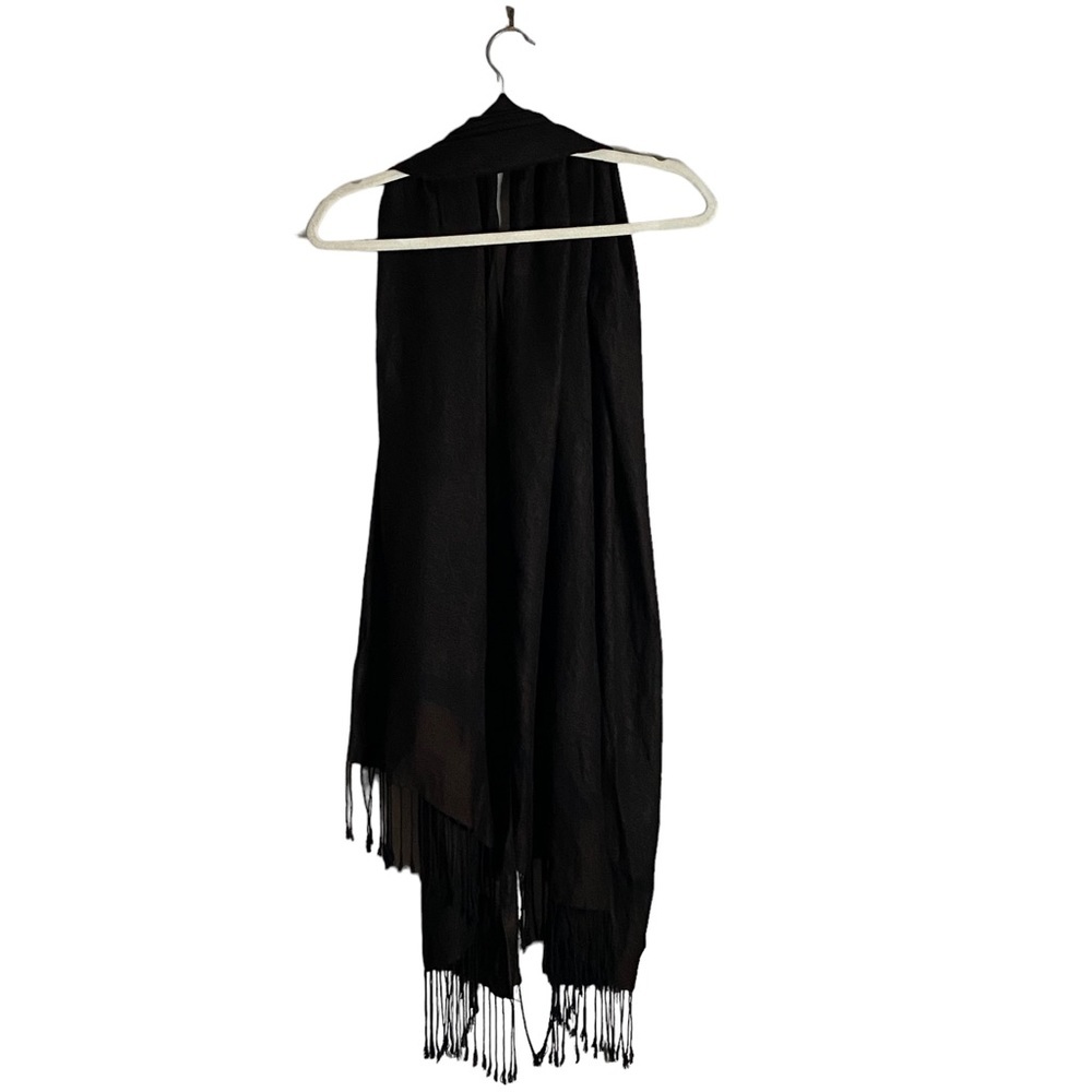Brown Paisley Pashmina Fringed Scarf - Picture 5 of 8